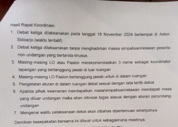 Debat Ketiga Cabup Sidoarjo Jadi Digelar di Hotel Aston, Massa Simpatisan Dilarang Hadir