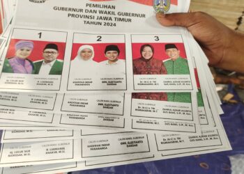 Hasil Sortir : Sebanyak 145 Surat Suara Pemilihan Gubernur Jatim Rusak