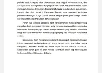 Menghijaukan Sidoarjo Lewat Pohon Pule: Cara Unik Menyambut Pemimpin Baru