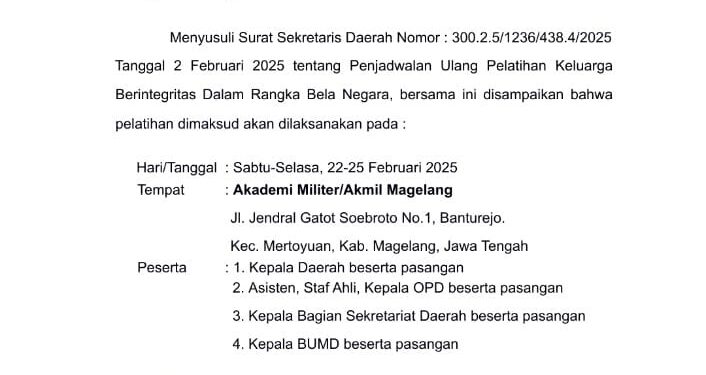 Puluhan Pejabat Pemkab Sidoarjo Juga Ikuti Retret di Magelang